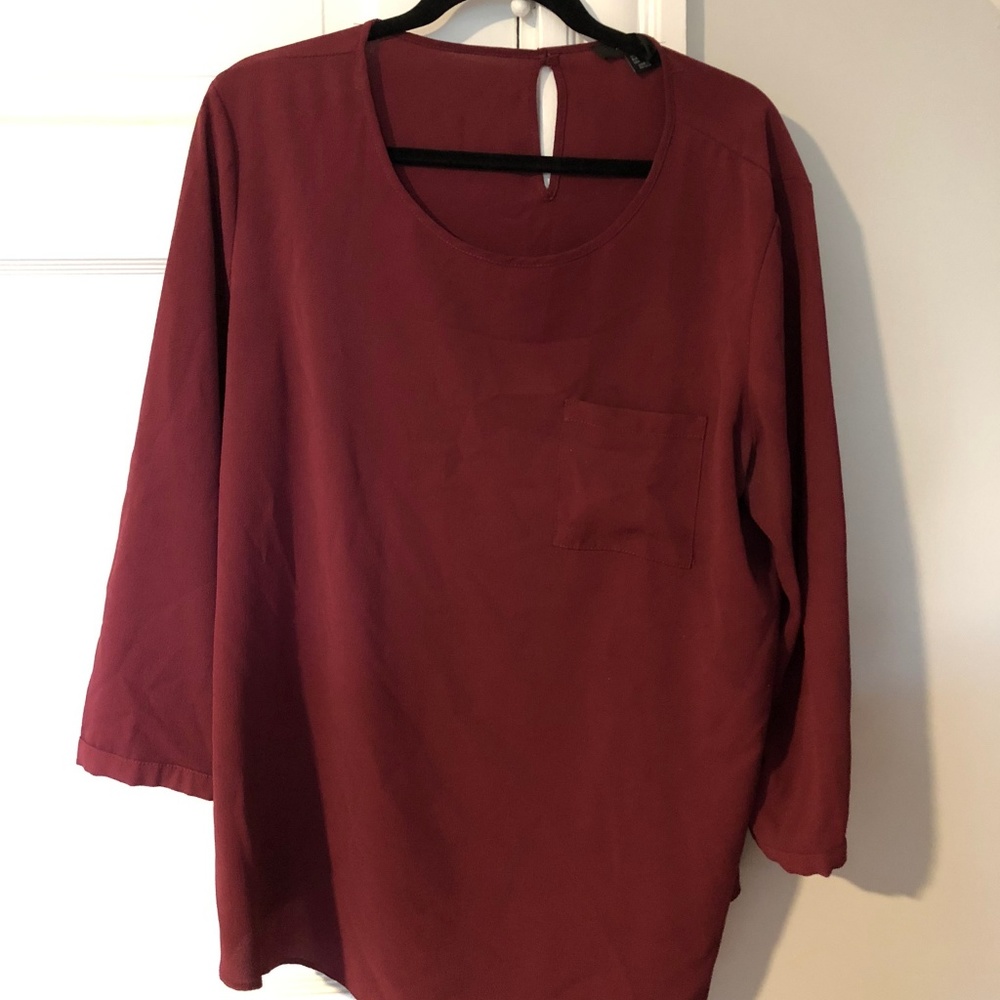 Atmosphere Maroon Blouse w/ pocket